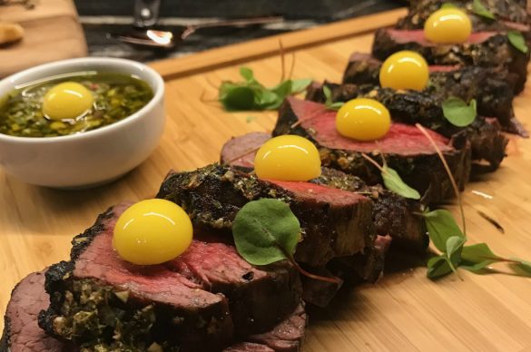 Tenderloin with quail eggs
