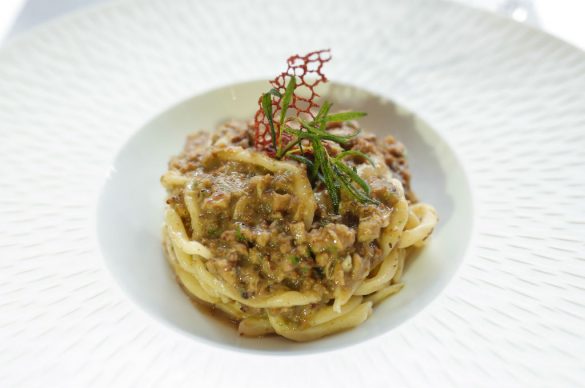 Handmade pici with white Tuscan ragout