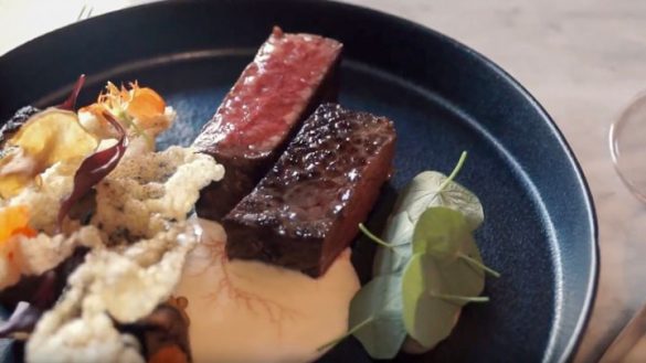 Beef and sides on a plate